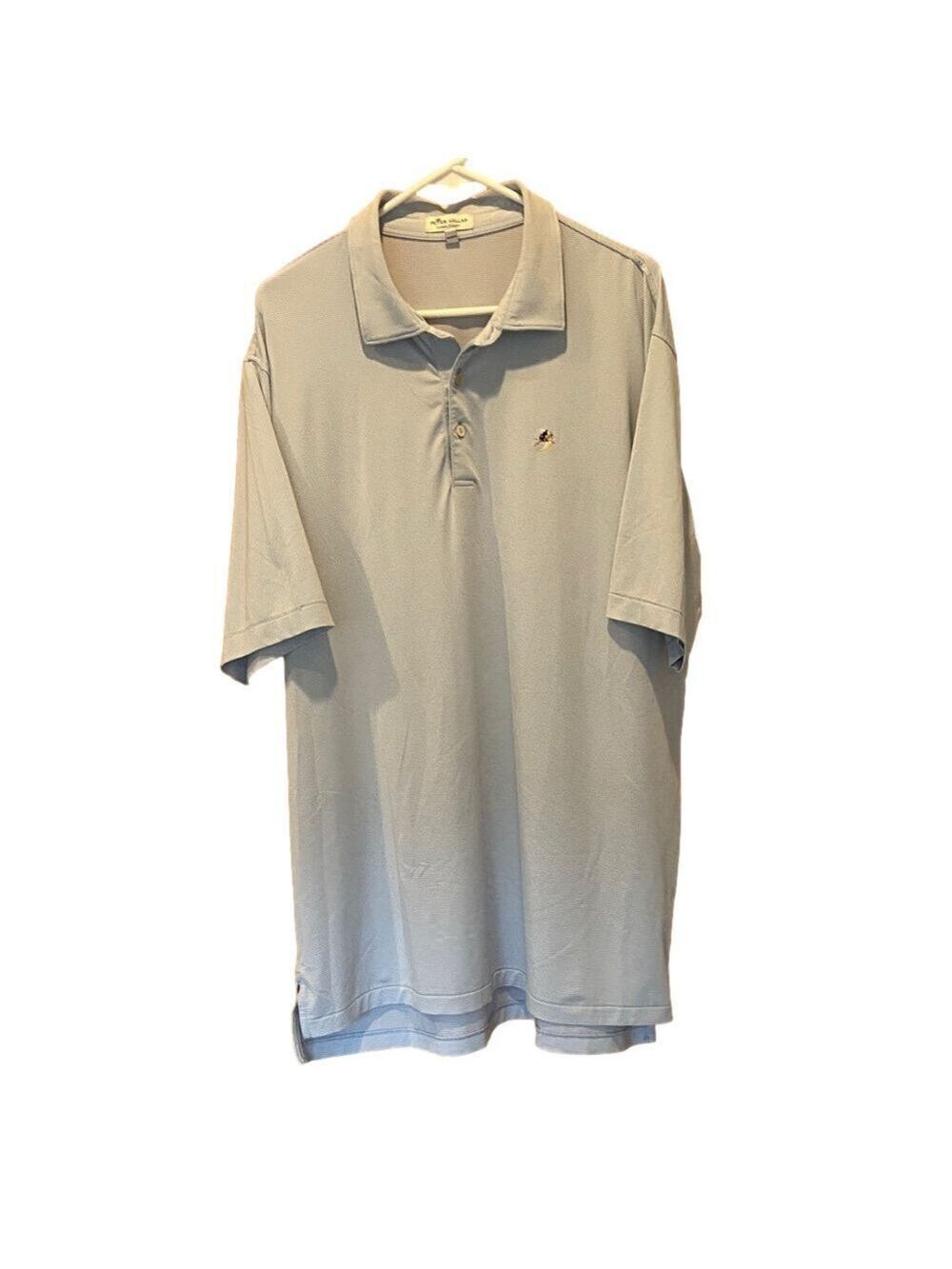 Peter Millar Summer Comfort Blue and White Stripe Short Sleeve Polo Shirt XL